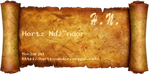 Hertz Nándor névjegykártya